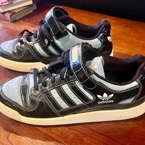 Adidas Forum 84 Low Black and Light Blue Men's Sneakers Size 10.5